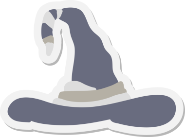 Bir insan tarafından çizilmiş ürkütücü cadı şapkası çıkartması.