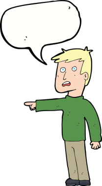 Bir insan tarafından çizilmiş konuşma balonlu bir adam.