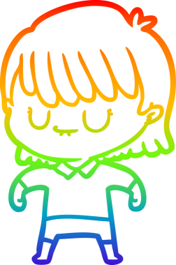 gökkuşağı gradyan çizimi bir insan tarafından çizilmiş bir karikatür kadın