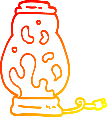 Bir insan tarafından çizilmiş çizgi lav lambasının sıcak çizgi çizimi