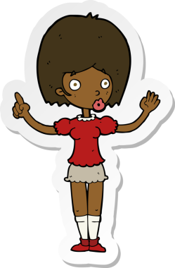 Çizgi filmdeki bir kadının bir insan tarafından çizilen...