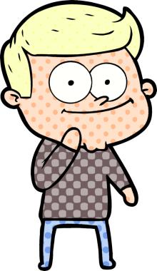 Bir insan tarafından çizilmiş mutlu bir adam.