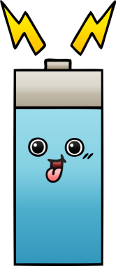 Bir insan tarafından çizilen bataryanın gölgelenmiş karikatürü