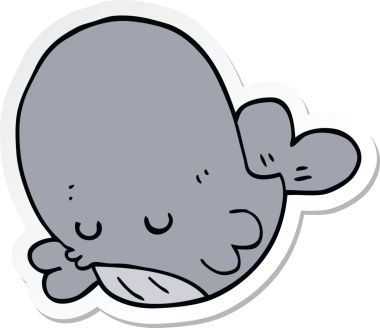 Bir insan tarafından çizilmiş bir balinanın çıkartması.