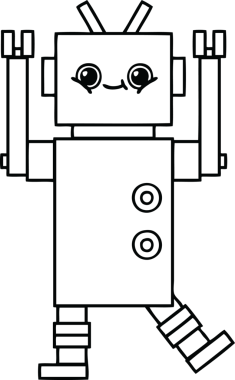 Bir insan tarafından çizilmiş robot çizimi