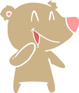 Gülen ayı düz renkli çizgi film bir insan tarafından çizildi.