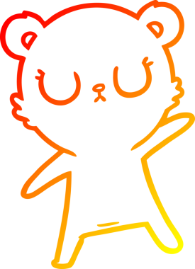 Bir insan tarafından çizilmiş barışçıl bir ayının sıcak çizgi çizgisi.