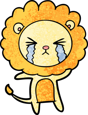 Bir insan tarafından çizilmiş ağlayan bir aslan.