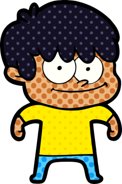 Bir insan tarafından çizilmiş mutlu çizgi film adamı.