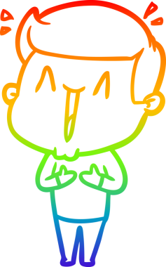 Bir insan tarafından çizilmiş mutlu bir adamın çizgi çizimi.