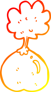 Bir insan tarafından çizilmiş bir sebzenin sıcak çizgi çizimi