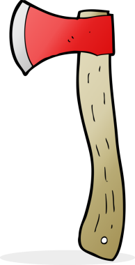 Bir insan tarafından çizilmiş bir balta.