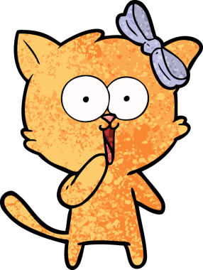 Bir insan tarafından çizilmiş çizgi film kedisi.