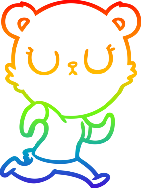 gökkuşağı gradyanı çizimi bir insan tarafından çizilen barışçıl bir çizgi ayının çizimi