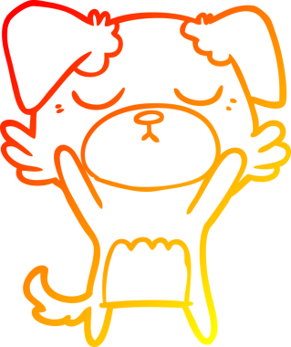 Bir insan tarafından çizilmiş sevimli bir köpeğin sıcak çizgi çizgisi.