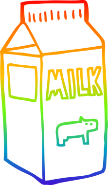 gökkuşağı gradyan çizgi çizimi bir insan tarafından çizilmiş süt karton