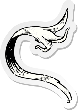 Geleneksel bir elin, insan eliyle çizilmiş gerilmiş depresif çıkartması.