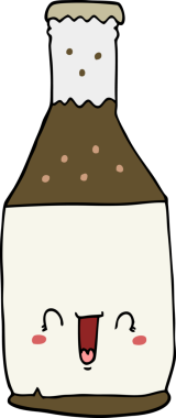 Bir insan tarafından çizilmiş bira şişesi.