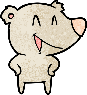 Bir insan tarafından çizilmiş gülen ayı çizgi filmi.