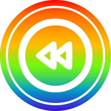 Bir insan tarafından çizilmiş gökkuşağı gradyan bitiş ile dairesel simgeyi geri sar