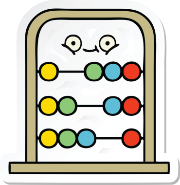 Bir insan tarafından çizilmiş şirin bir abaküs karikatürü çıkartması.