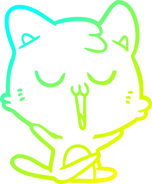 Bir insan tarafından çizilmiş çizgi film kedisinin soğuk çizgi çizimi.