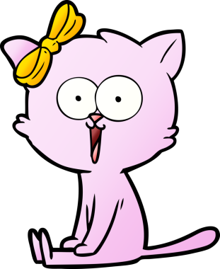 Bir insan tarafından çizilmiş çizgi film kedisi.