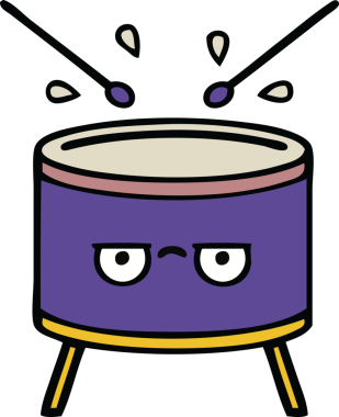 Bir insan tarafından çizilmiş şirin davul karikatürü.