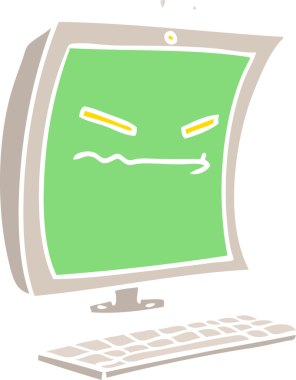 Bir insan tarafından çizilmiş siber zorbalık düz renkli çizgi film