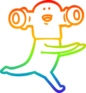 Gökkuşağı gradyan çizgisi, bir insan tarafından çizilen dost canlısı bir uzaylı çizgi filmi.