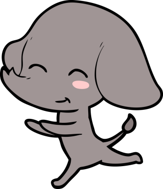 Bir insan tarafından çizilmiş şirin bir fil.