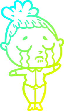 Bir insan tarafından çizilmiş ağlayan bir karikatür çizimi.