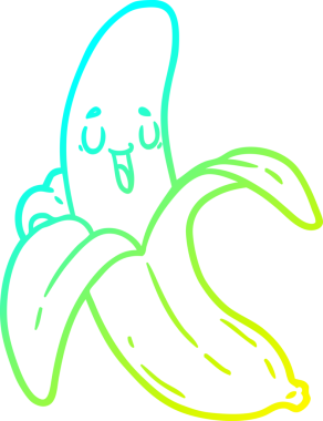 Bir insan tarafından çizilmiş bir muzun soğuk gradyan çizimi