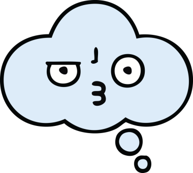 Bir insan tarafından çizilmiş güzel bir düşünce balonu karikatürü.