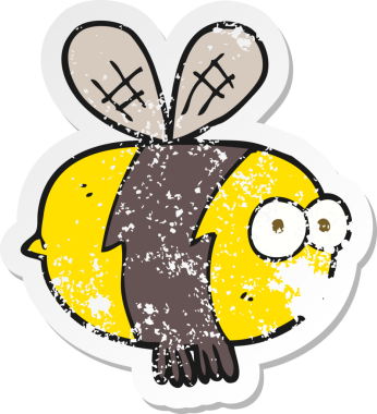 Bir insan tarafından çizilmiş bir çizgi filmin gerilimli çıkartması.