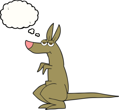 Bir insan tarafından çizilmiş serbest çizim balon karikatür kanguru