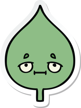 Bir insan tarafından çizilmiş sevimli bir çizgi film yaprağının çıkartması.