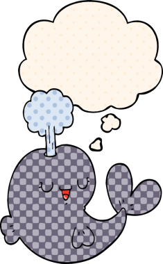 Çizgi roman tarzında bir insan tarafından çizilmiş düşünce balinası.