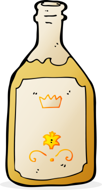 Bir insan tarafından çizilmiş içki şişesi.