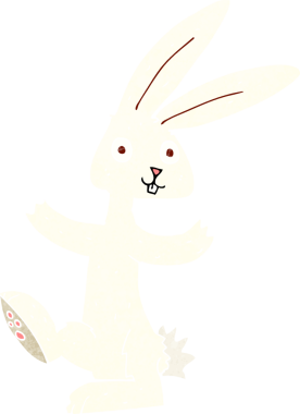 Bir insan tarafından çizilmiş çizgi film tavşanı