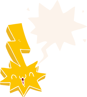 bir insan tarafından çizilmiş, konuşma baloncuklu karikatür yıldırımı.