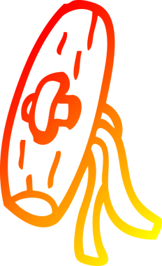 Bir insan tarafından çizilmiş eski bir ahşap düğmenin sıcak çizgi çizimi