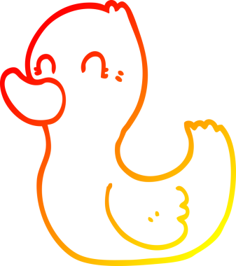 Bir insan tarafından çizilmiş bir ördeğin sıcak gradyan çizimi