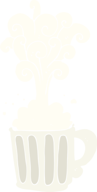 Bir insan tarafından çizilen patlayan biranın düz renk çizimi