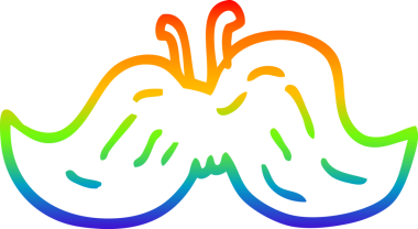 gökkuşağı gradyan çizgi çizimi bir insan tarafından çizilmiş bir bıyık