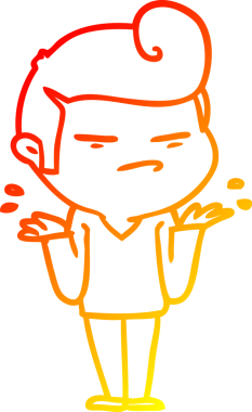 Bir insan tarafından çizilmiş, moda saç kesimi olan havalı bir adamın çizgi film çizimi.