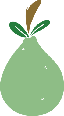 Bir insan tarafından çizilmiş tuhaf bir armut.