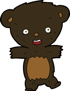 Bir insan tarafından çizilmiş oyuncak ayı yavrusu.