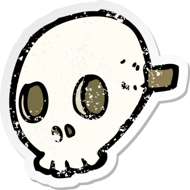 Bir insan tarafından çizilmiş bir kafatası maskesinin gerilimli çıkartması.