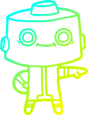 Bir insan tarafından çizilmiş soğuk gradyan robot çizimi